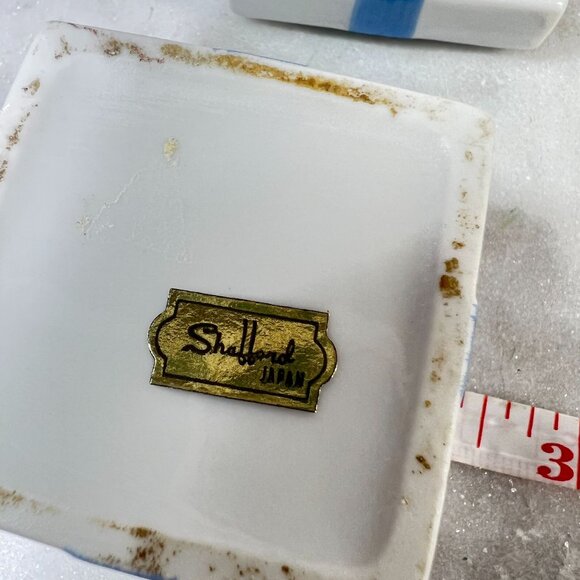 Vtg Butterfly Ceramic Trinket Ring Box Blue & White Gift Design Shafford Japan - Picture 6 of 8